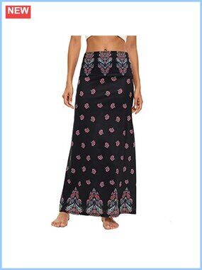 High Waist A-Line Maxi Skirt Ankle Length Flowy Long Skirt